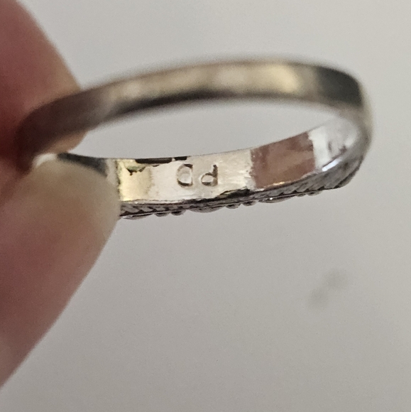 Designer Signed PD Sterling Silver Tall Flat Stacking Ring, Size 8, 2.7g - Picture 6 of 9